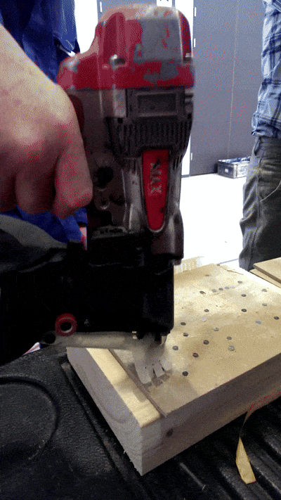 CERLOS® siding being fastened with a nail gun